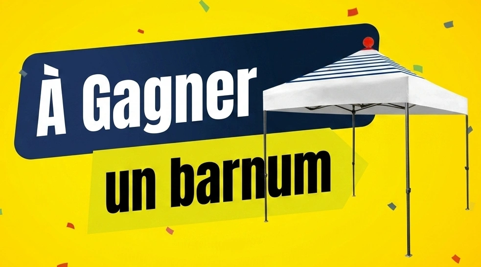 Jeu concours France Barnums avril 2026 : gagnez un barnum 3x3 imprimé Marinière