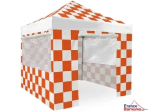 Nouveau barnum racing 3x3 orange avec murs