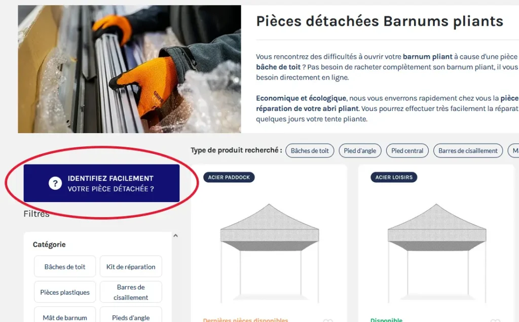 Où trouver le module pièces détachées France Barnums ?